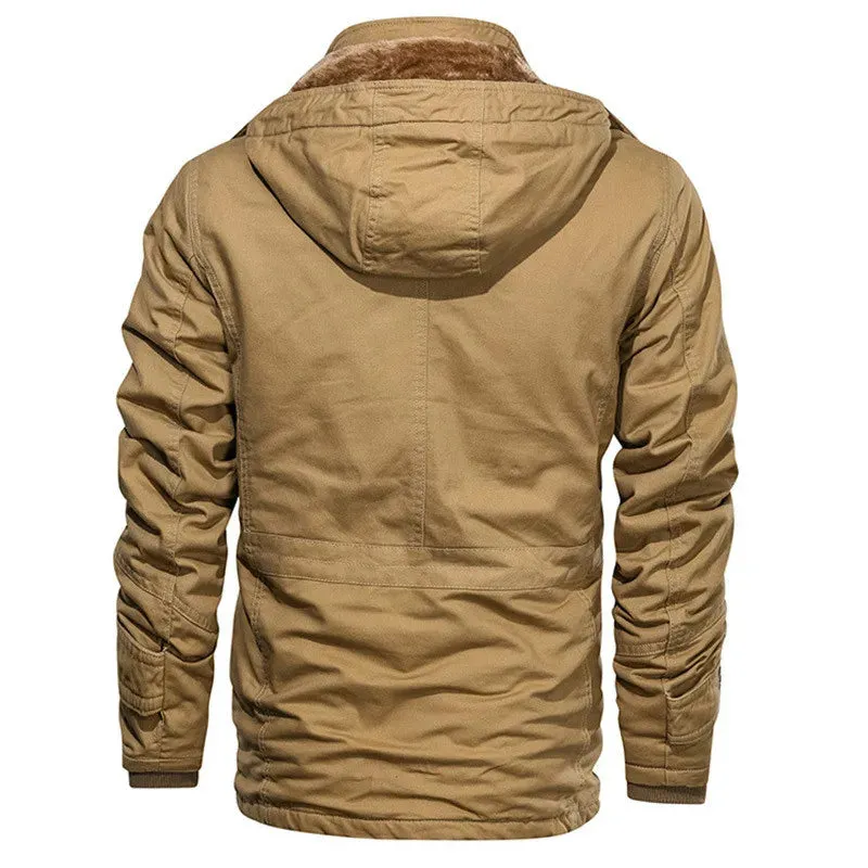 Aidase Boys Cotton Khaki Oversize Jacket Warm Long Sleeve Top Fluffy Windbreaker 7xl 6xl Men Green Top Coat Winter Mens Thick Overcoat