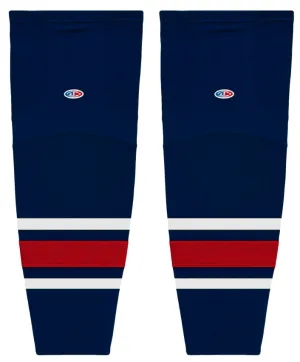 Athletic Knit (AK) HS2100-890 2010 Columbus Blue Jackets Navy Mesh Ice Hockey Socks