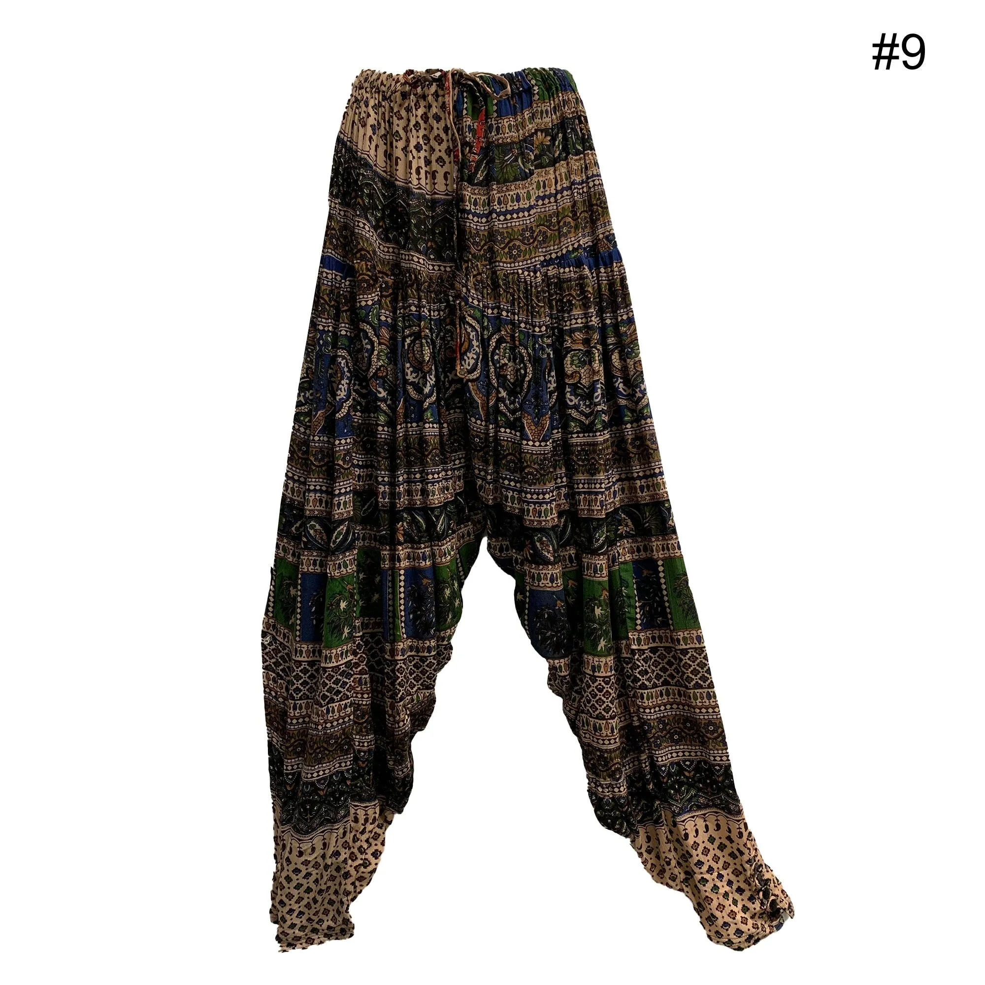 Boho Unisex Hippie Festival Yoga Ethnic Print Bagroo Harem Pants Womens Plus Size Loose Fit Pant