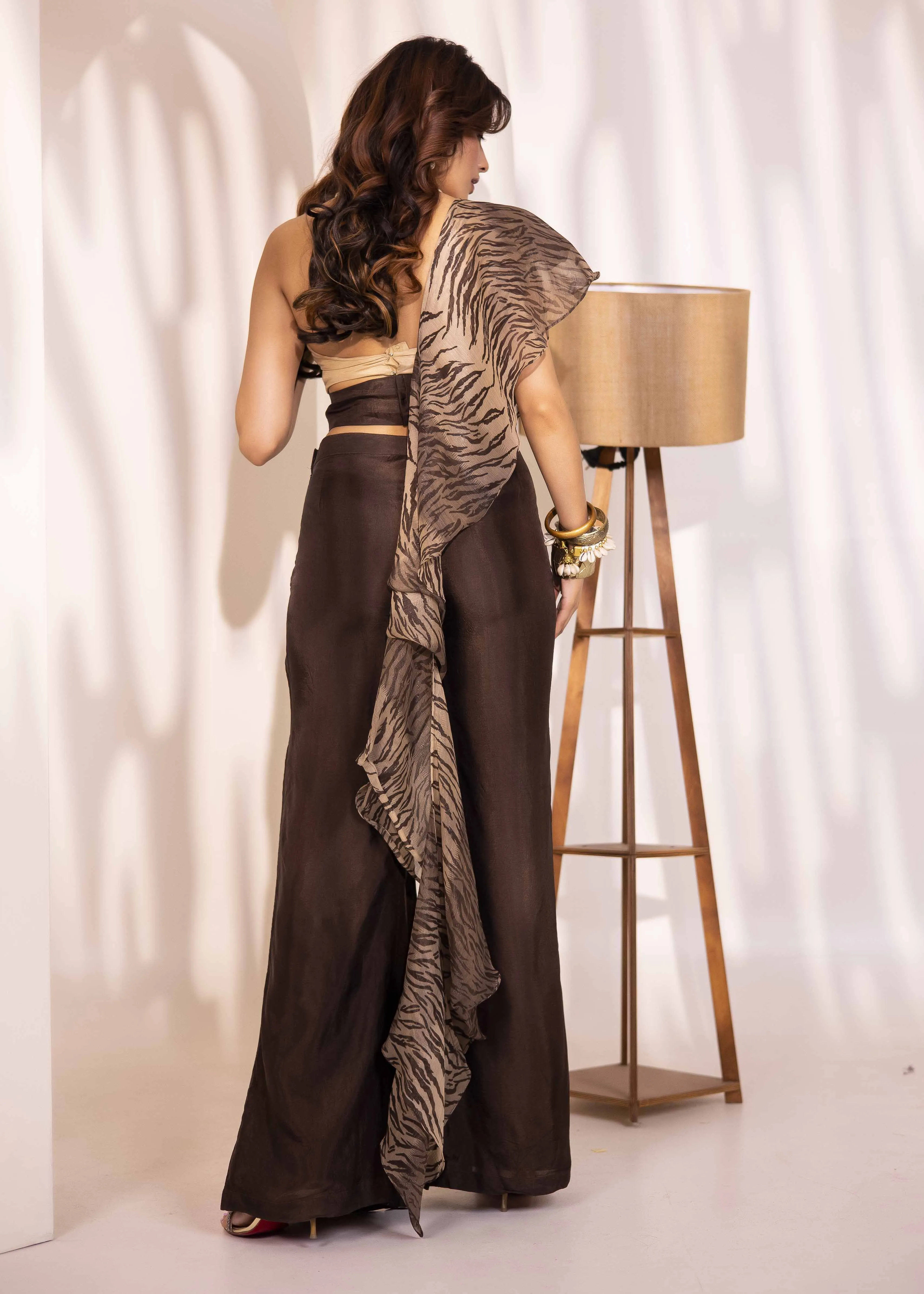 Bomb Shell Brown Raw Silk Co-Ord Set
