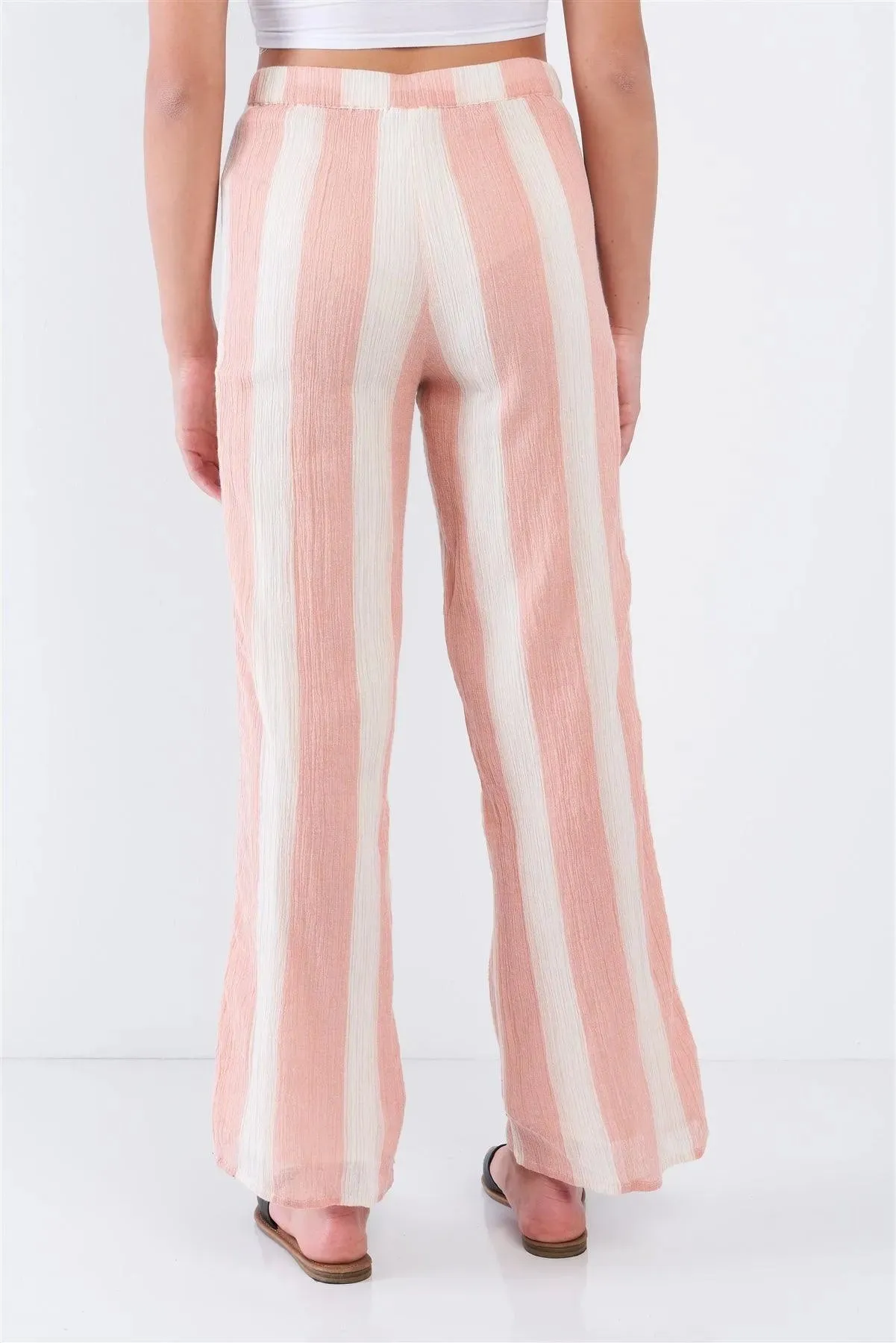 Canyon Sunset Stripped Linen Palazzo Pants