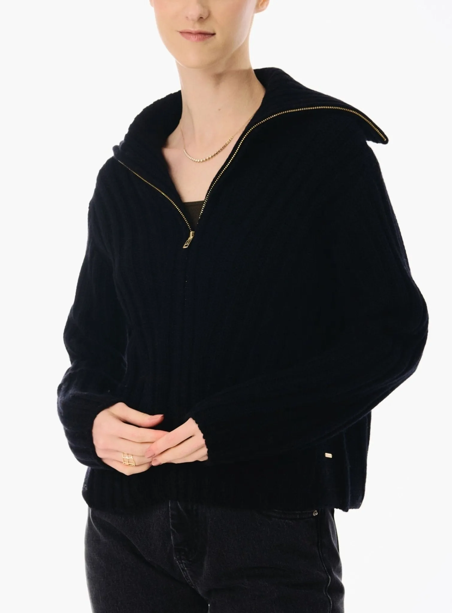 CATHY wool zip jacket (Black)