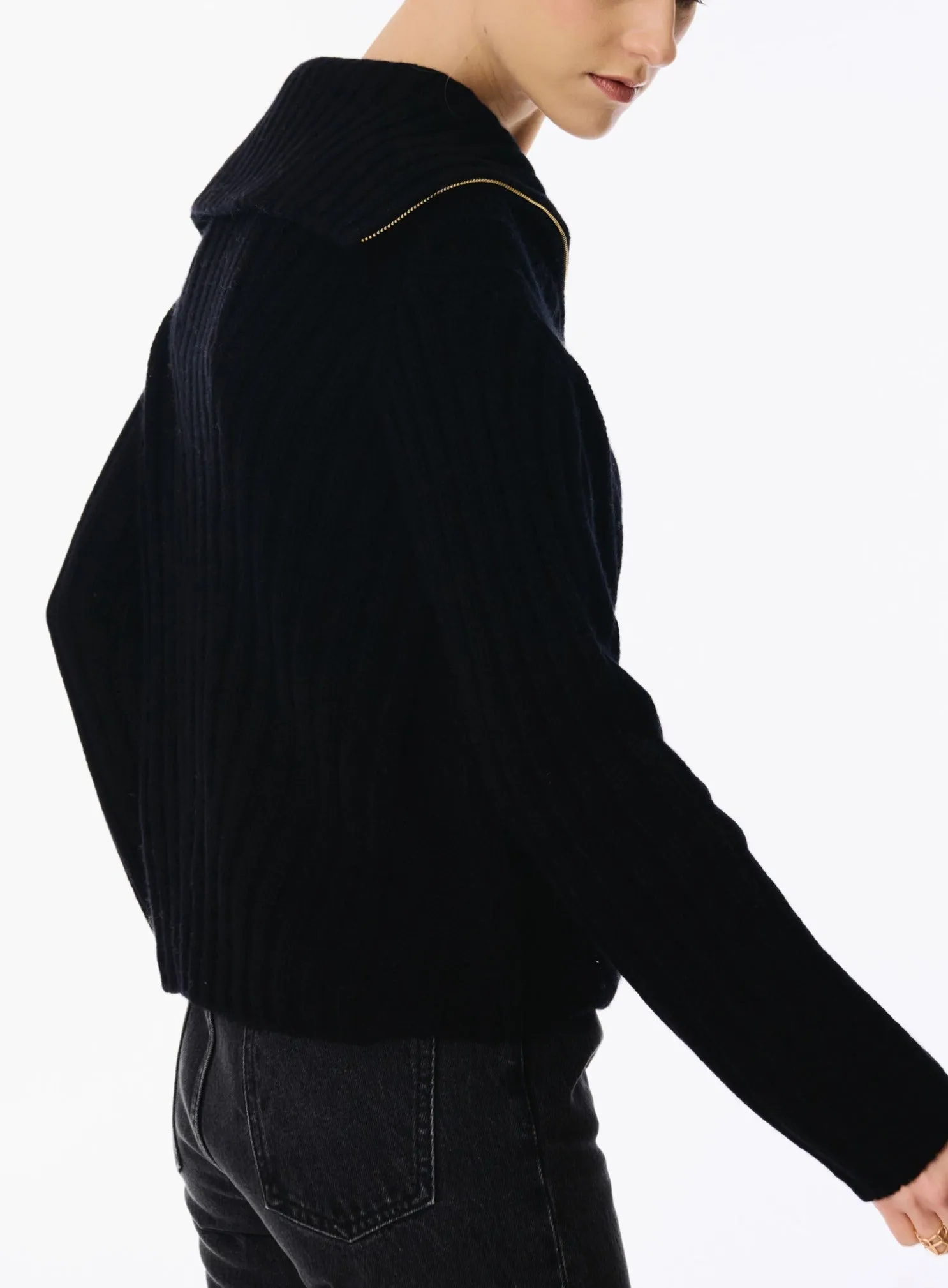 CATHY wool zip jacket (Black)