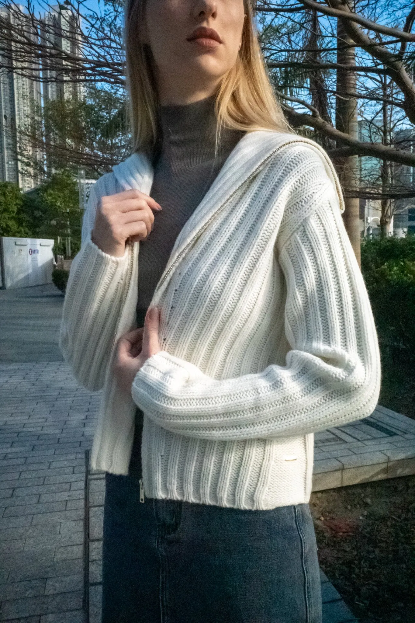 CATHY wool zip jacket (Milk)