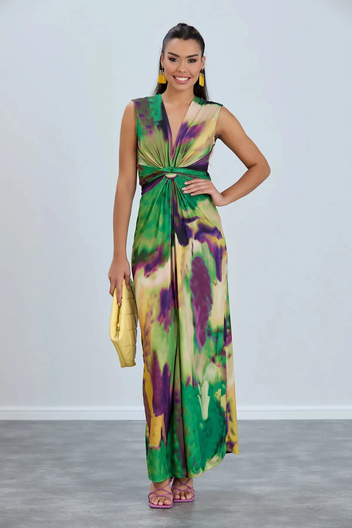 Christie Tie Dye Maxi Dress Green