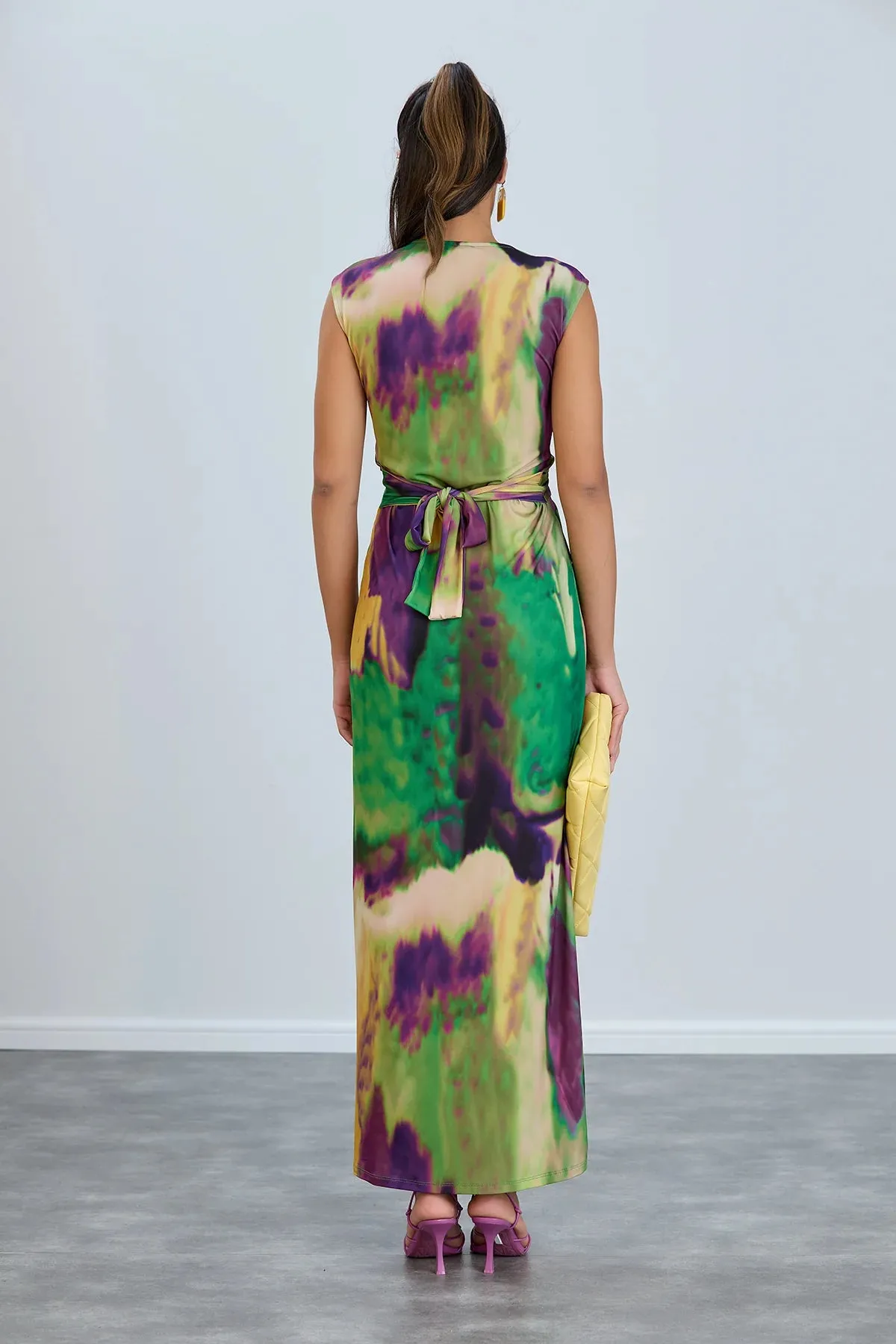 Christie Tie Dye Maxi Dress Green
