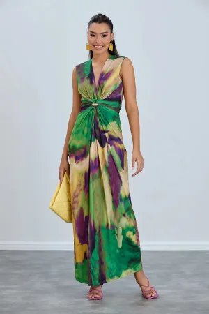 Christie Tie Dye Maxi Dress Green