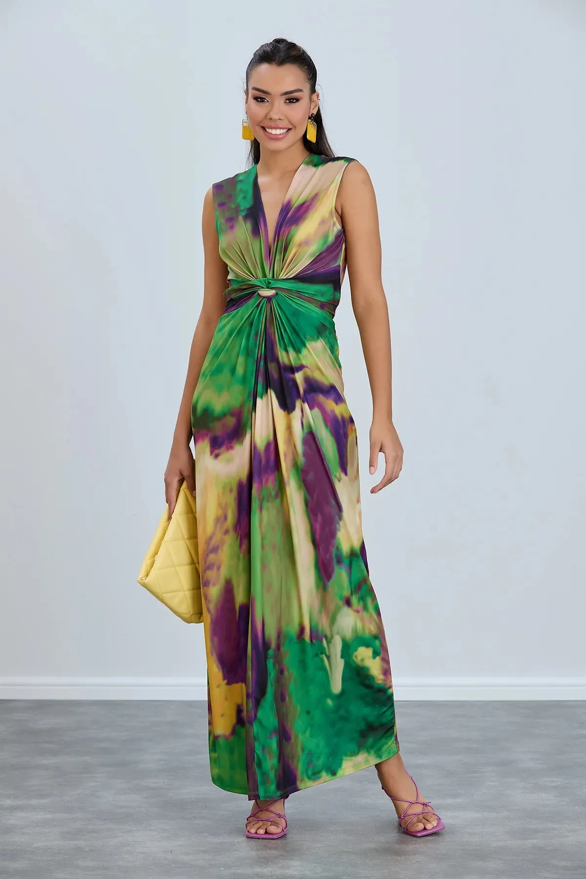 Christie Tie Dye Maxi Dress Green