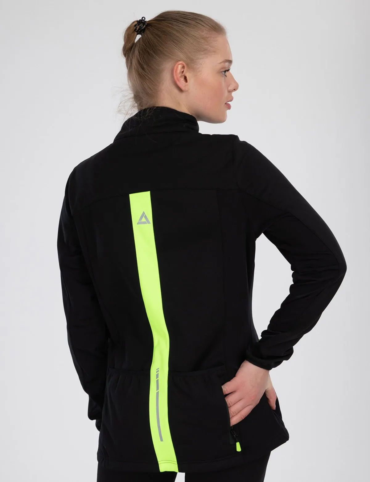 Damen Thermo Softshell Fahrradjacke Pro Line II Schwarz-Neon