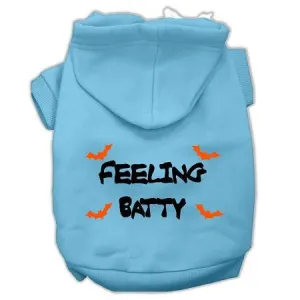 Feeling Batty Screen Print Pet Hoodies Baby Blue Size Sm (10)