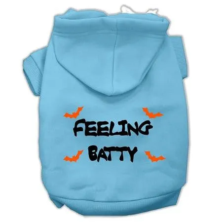 Feeling Batty Screen Print Pet Hoodies Baby Blue Size Sm (10)