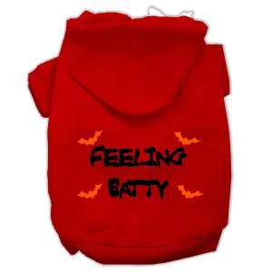 Feeling Batty Screen Print Pet Hoodies Red Size XXXL (20)