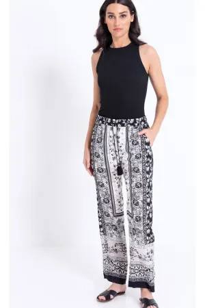 go by Go Silk Go Wide Angle Pants P385-VSCA | Vintage Scarf