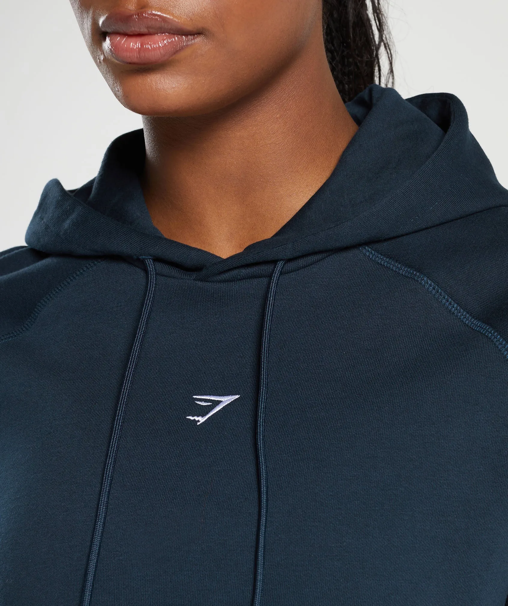 Gymshark Training Fleece Cropped Hoodie - Navy