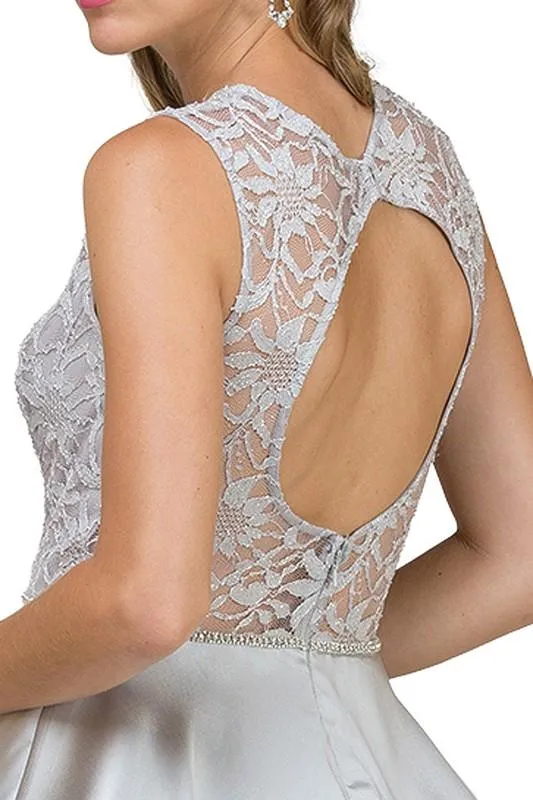 Lace top short white homecoming dress  DQ2011