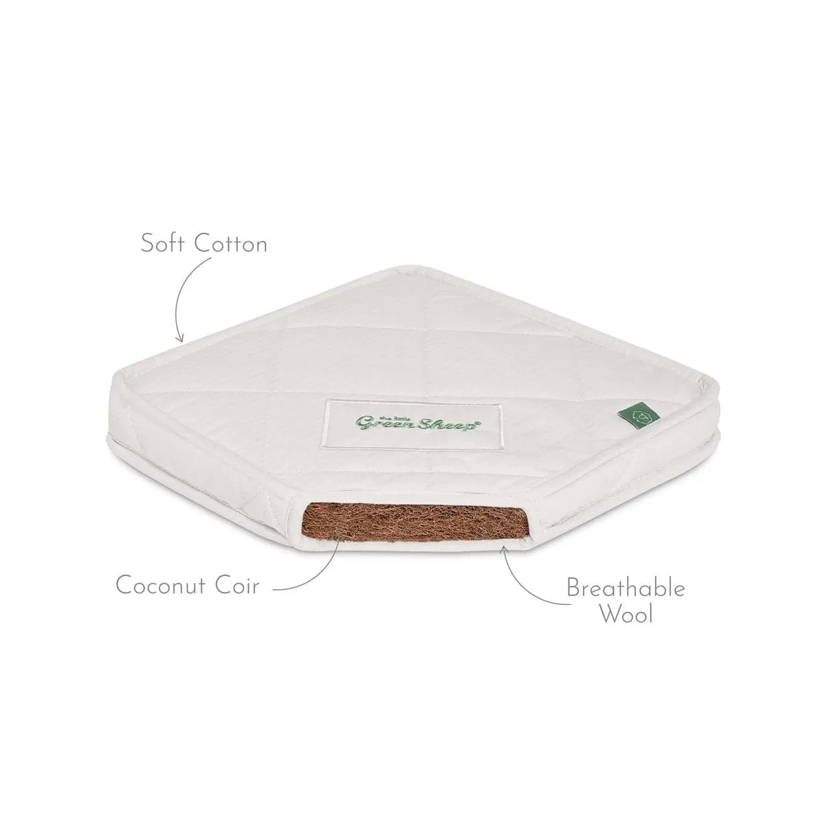Little Green Sheep Natural Crib Mattress to fit SnuzPod - 44x75.5cm