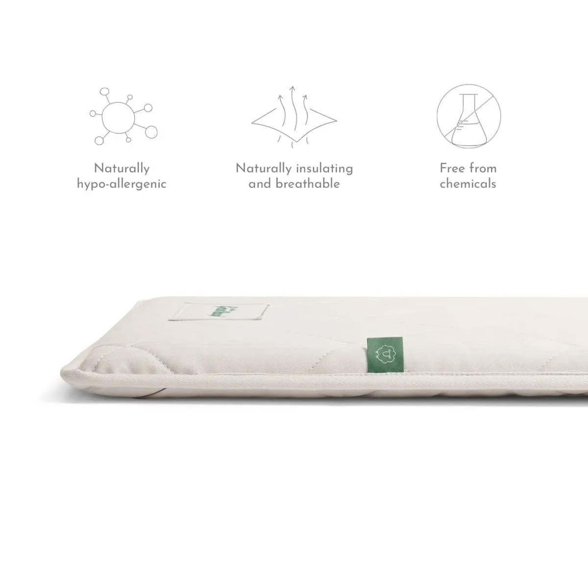 Little Green Sheep Natural Crib Mattress to fit SnuzPod - 44x75.5cm