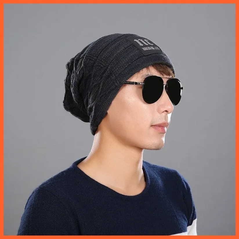 Mens Beanie Caps Winter Hats | Knitted Beanies Hat Stripes Color Skullies Beanie Caps