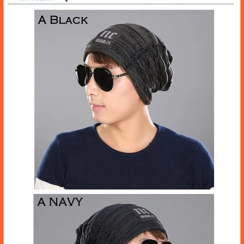 Mens Beanie Caps Winter Hats | Knitted Beanies Hat Stripes Color Skullies Beanie Caps