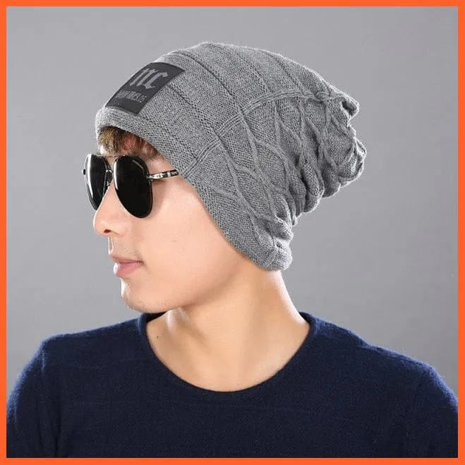 Mens Beanie Caps Winter Hats | Knitted Beanies Hat Stripes Color Skullies Beanie Caps