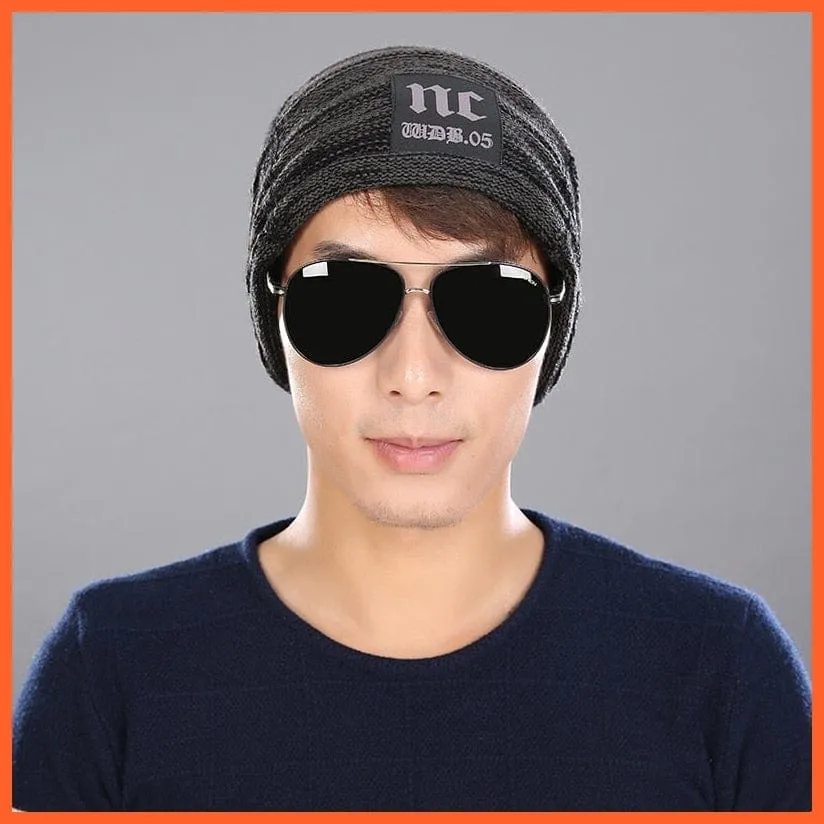 Mens Beanie Caps Winter Hats | Knitted Beanies Hat Stripes Color Skullies Beanie Caps