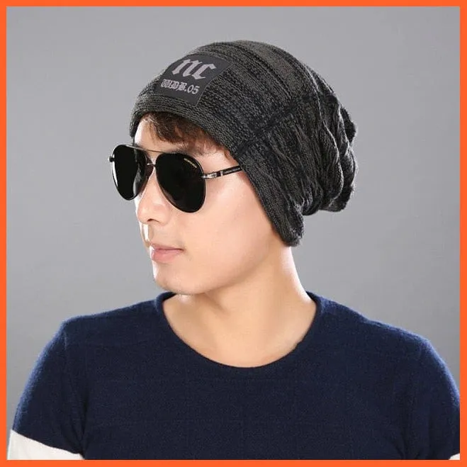Mens Beanie Caps Winter Hats | Knitted Beanies Hat Stripes Color Skullies Beanie Caps