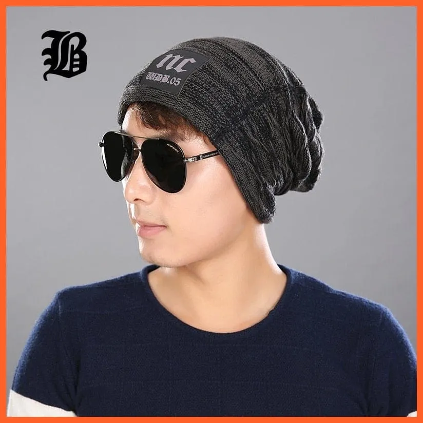 Mens Beanie Caps Winter Hats | Knitted Beanies Hat Stripes Color Skullies Beanie Caps