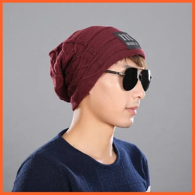 Mens Beanie Caps Winter Hats | Knitted Beanies Hat Stripes Color Skullies Beanie Caps