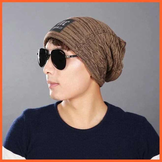 Mens Beanie Caps Winter Hats | Knitted Beanies Hat Stripes Color Skullies Beanie Caps