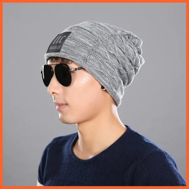 Mens Beanie Caps Winter Hats | Knitted Beanies Hat Stripes Color Skullies Beanie Caps