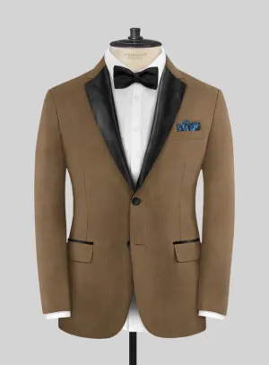 Napolean Melange Brown Wool Tuxedo Jacket