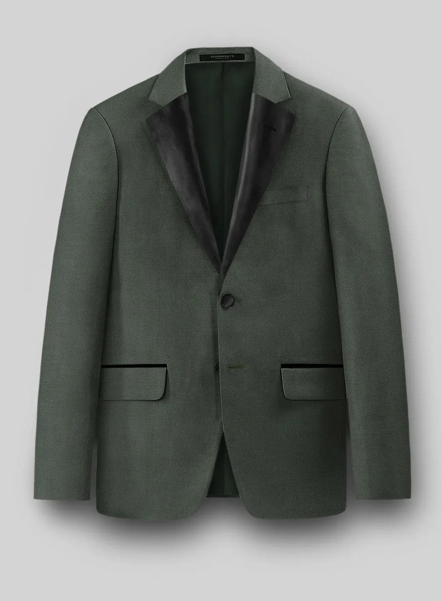 Napolean Military Green Wool Tuxedo Jacket