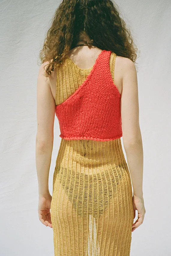 Red Moneo One Shoulder Top
