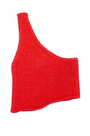 Red Moneo One Shoulder Top