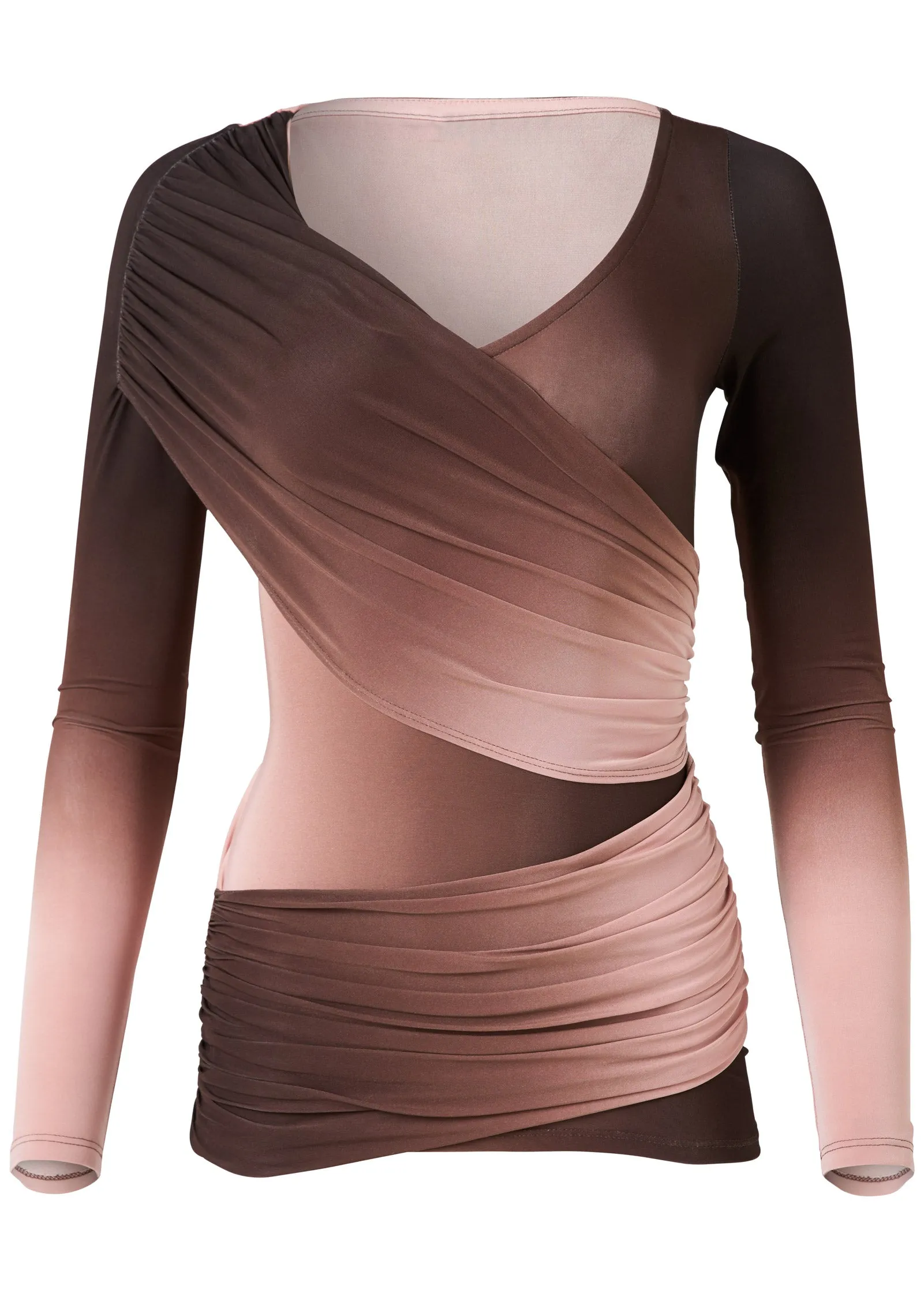 Ruched Ombre Top - Pink Multi