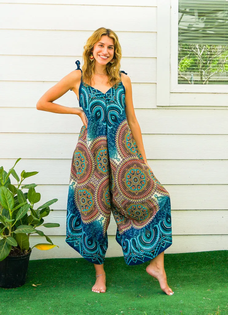 Turquoise Psychedelic  Mandala Jumpsuit