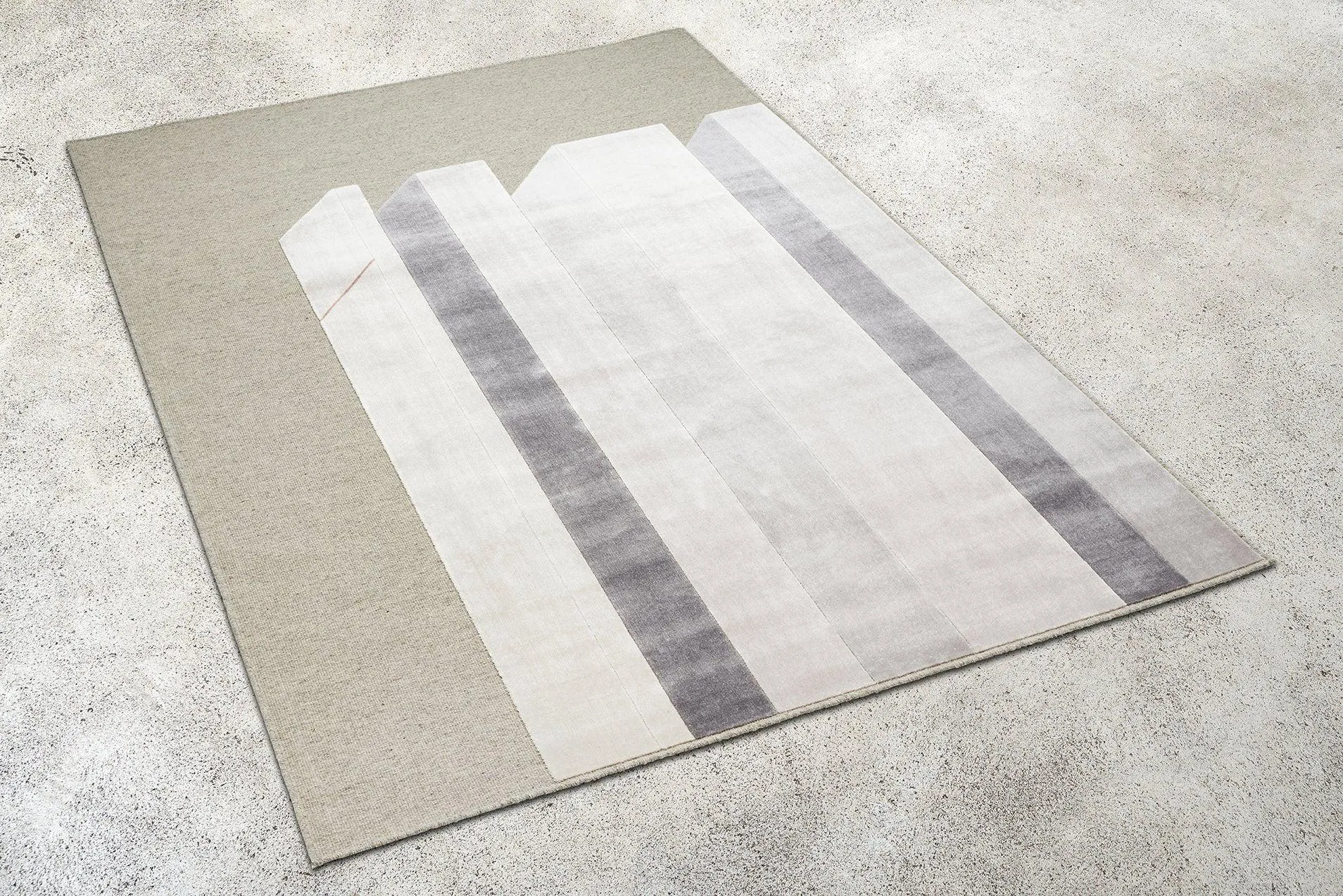 Wool & Bamboo Silk Rugs and Carpet "Mille Feuille" by Rafael Parga
