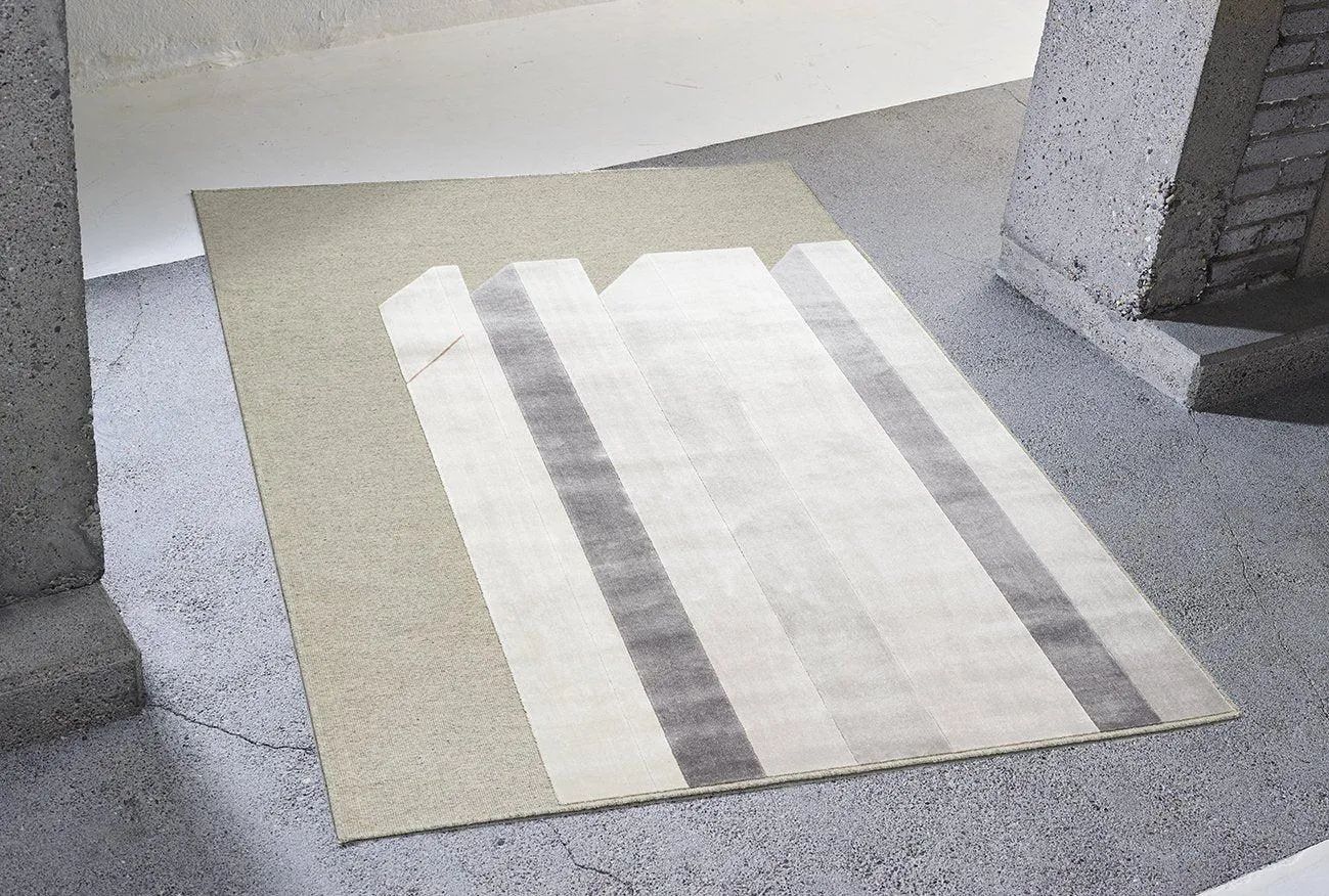 Wool & Bamboo Silk Rugs and Carpet "Mille Feuille" by Rafael Parga