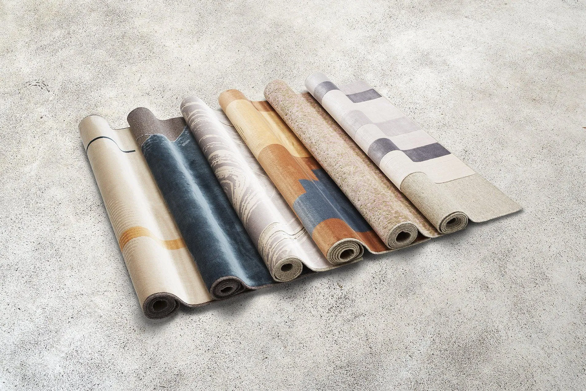 Wool & Bamboo Silk Rugs and Carpet "Mille Feuille" by Rafael Parga