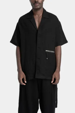 Worsted Japanese wool oversized short sleeve shirt